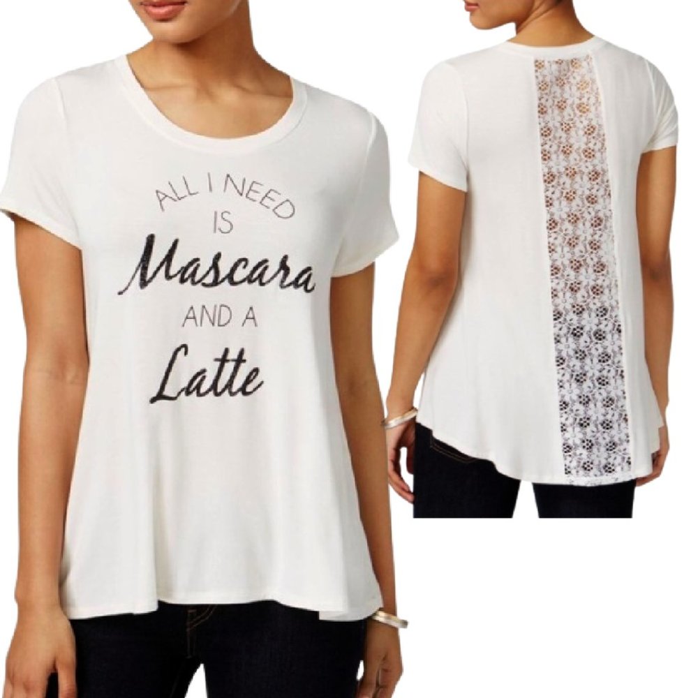 Jamie & Layla Lace Back Top All I Need is Mascara & A Latte Stretch XL NEW